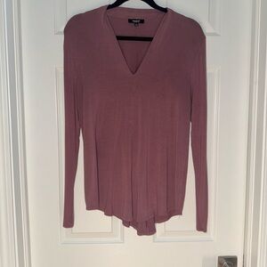 Women's Mauve V-Neck Top